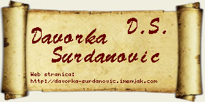 Davorka Surdanović vizit kartica